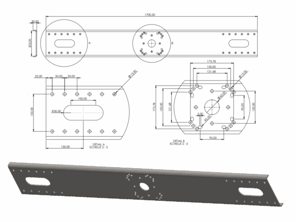 Plaque de fixation Bras Z