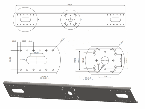 Plaque de fixation Bras Z