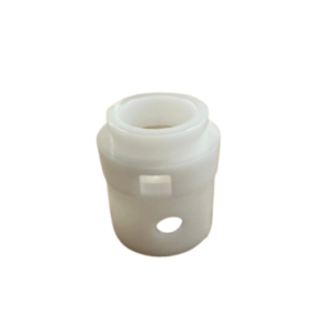 piece en plastique blanc pour une pompe avec un tour au millieu